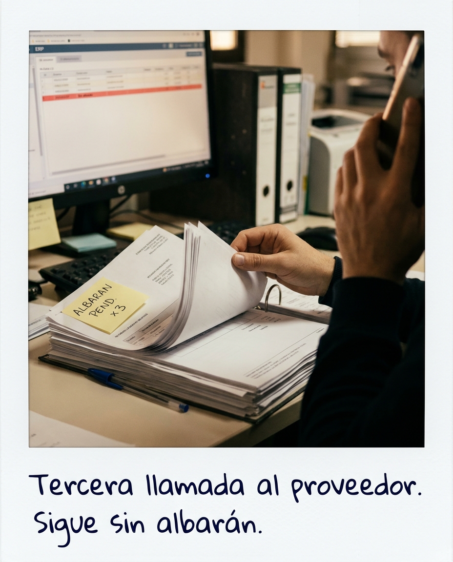Tercera llamada al proveedor. Sigue sin albarán
