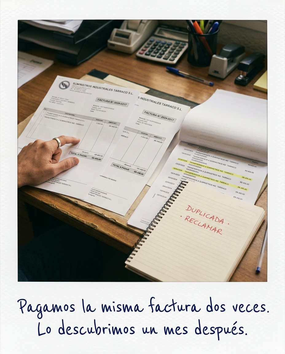 Pagamos la misma factura dos veces. Lo descubrimos un mes después
